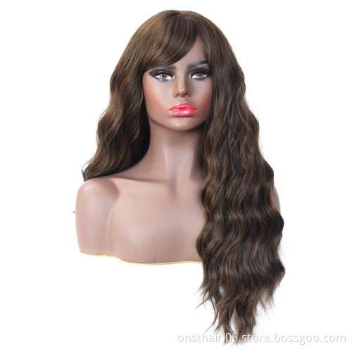 Onst Wholesale Long Body Wave Synthetic Wigs Pineapple Weaves Wig Hairline Heat Resistant Fiber Women Hair Natural Short 130%